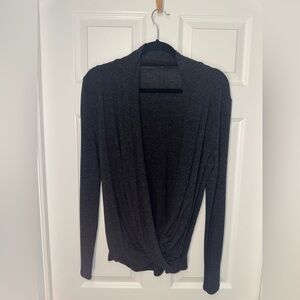 Elegant Black Open/Layered Front Women's Sweater